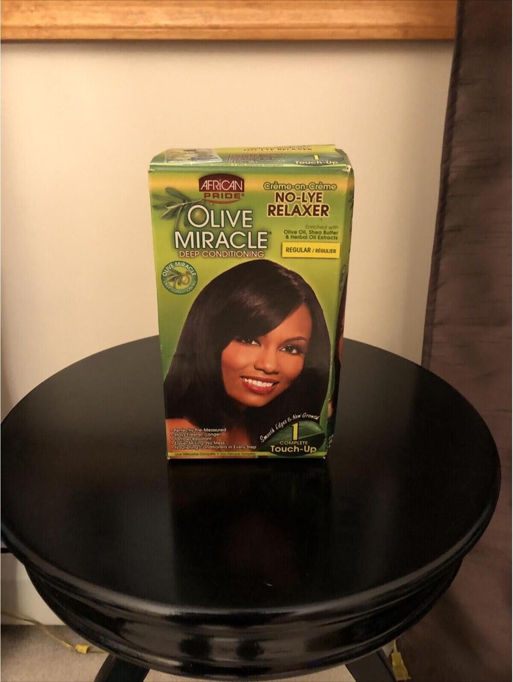 African Pride Olive Miracle Deep Conditioning No-Lye Relaxer Regular Strength 1-